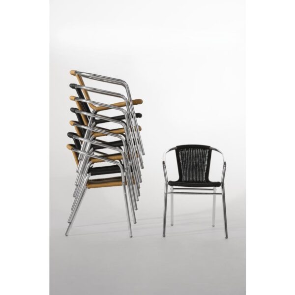 Bolero Natural Wicker Chair with Aluminium Frame (Pack 4) - Image 8
