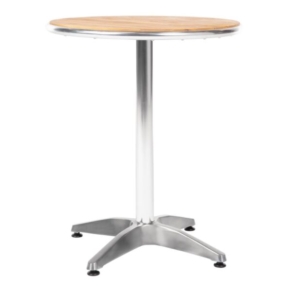 Bolero Round Pedestal Bistro Table Ash & Alu. Top - 600mm - Image 3
