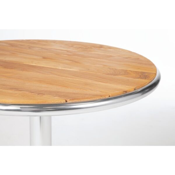 Bolero Round Pedestal Bistro Table Ash & Alu. Top - 600mm - Image 5
