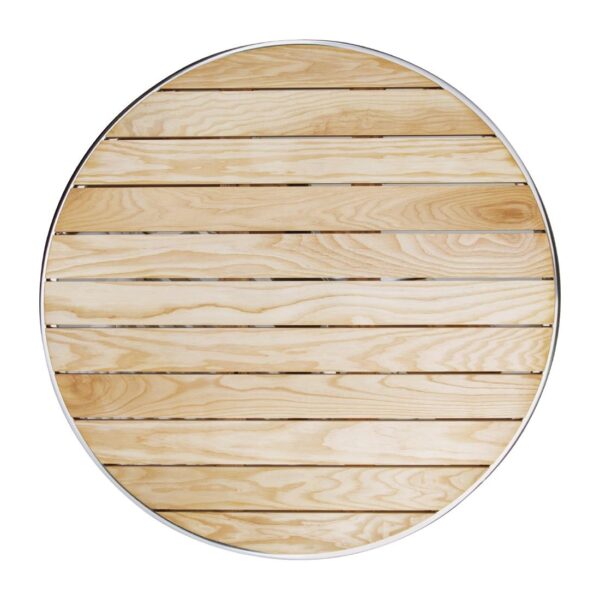 Bolero Round Pedestal Bistro Table Ash & Alu. Top - 800mm - Image 2