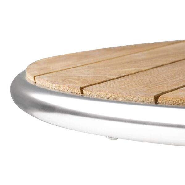 Bolero Round Pedestal Bistro Table Ash & Alu. Top - 800mm - Image 3