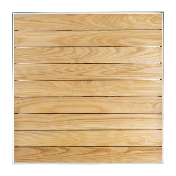 Bolero 60cm Square Ash Table with Aluminium Rim & Pre-treated top 3kg base - Image 3