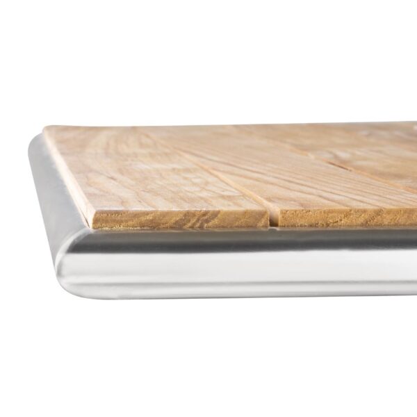 Bolero 60cm Square Ash Table with Aluminium Rim & Pre-treated top 3kg base - Image 5