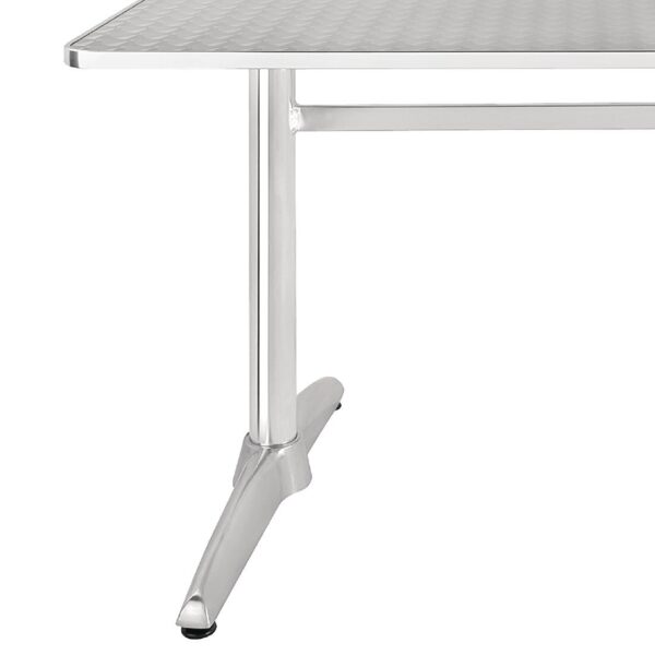 Bolero Rectangular Pedestal Table St/St Top & Alu. Rim - 1200x600mm - Image 3