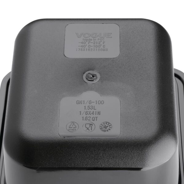Vogue Black Polycarbonate - GN 1/6 100mm - Image 6