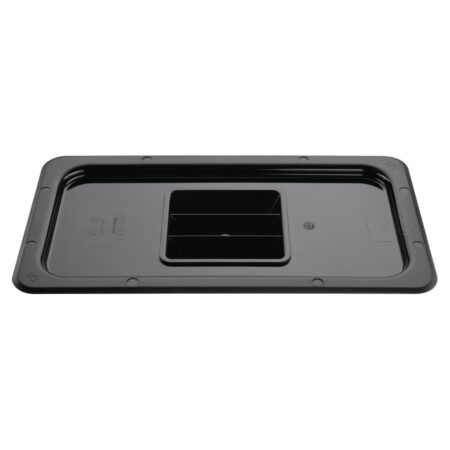 Vogue Black Polycarbonate Lid - GN 1/3