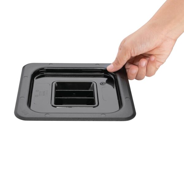 Vogue Black Polycarbonate Lid - GN 1/6 - Image 3