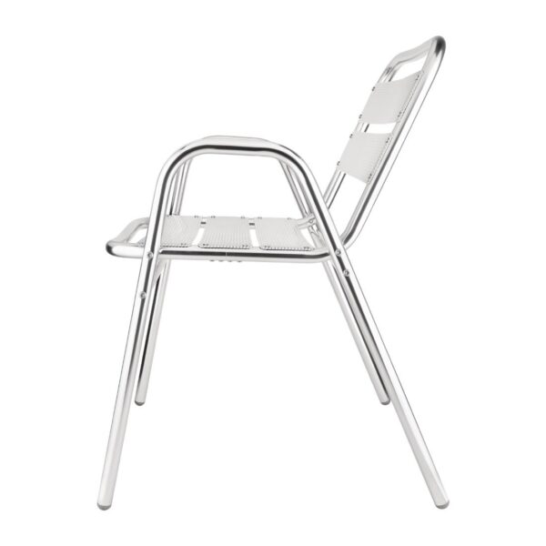 Bolero Stacking Aluminium Chair with Arched Arms (Pack 4) - Image 2
