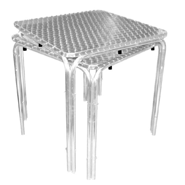 Bolero Stacking Square Table St/St with Curved Edge - Image 2