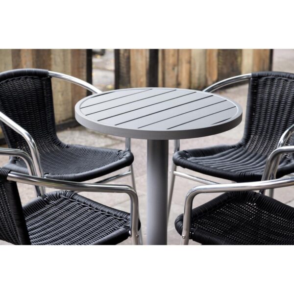 Bolero Black Wicker Chair with Aluminium Frame (Pack 4) - Image 6