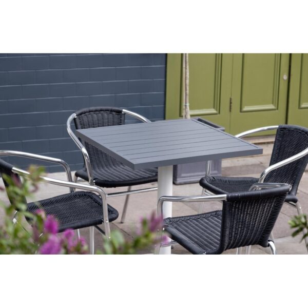 Bolero Black Wicker Chair with Aluminium Frame (Pack 4) - Image 7
