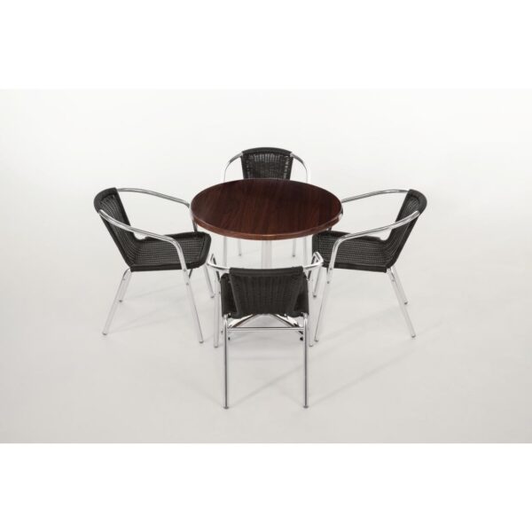 Bolero Black Wicker Chair with Aluminium Frame (Pack 4) - Image 9
