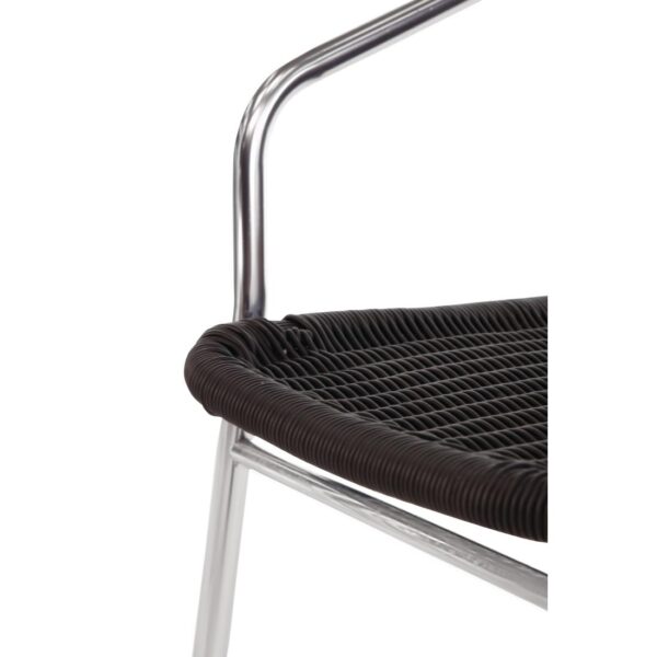 Bolero Black Wicker Chair with Aluminium Frame (Pack 4) - Image 12