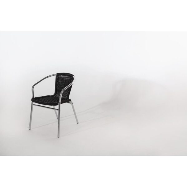 Bolero Black Wicker Chair with Aluminium Frame (Pack 4) - Image 13