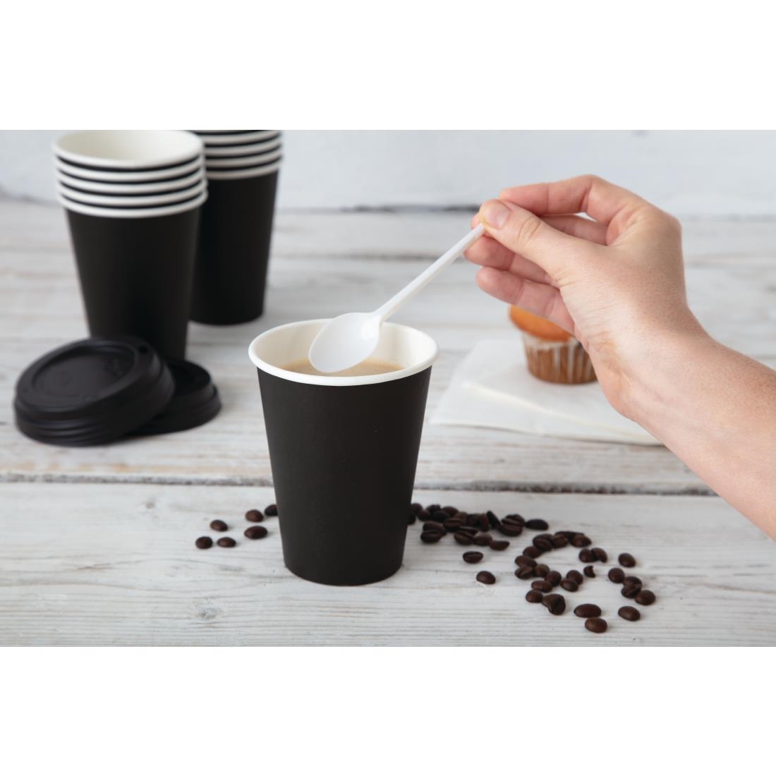 Fiesta Recyclable Hot Cup Single Wall Black 12oz (Sleeve 50) - Image 6