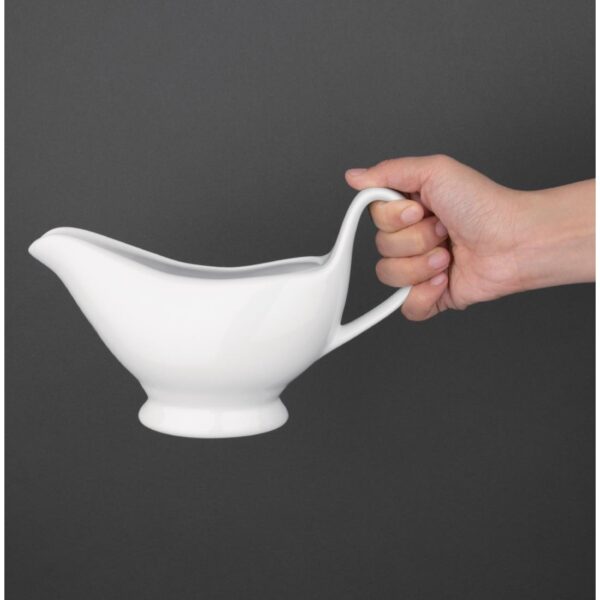 Olympia Whiteware Gravy Boat - 340ml 12oz (Box 6) - Image 4