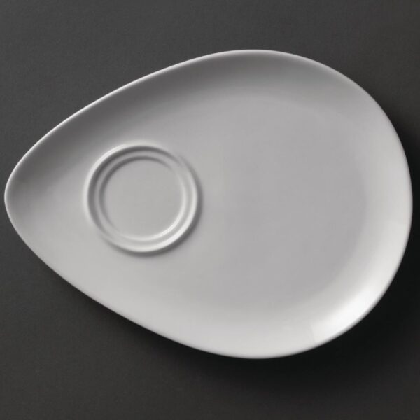 Olympia Whiteware Snack Plate White - 185x240mm 7 1/4x9 1/2" (Box 12) - Image 3
