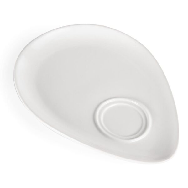 Olympia Whiteware Snack Plate White - 185x240mm 7 1/4x9 1/2" (Box 12) - Image 2