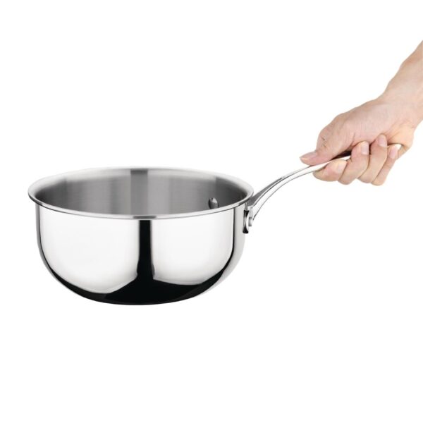 Vogue Tri-wall Flared Saute Pan St/St - 200mm 2 1/2Ltr 87fl oz - Image 3