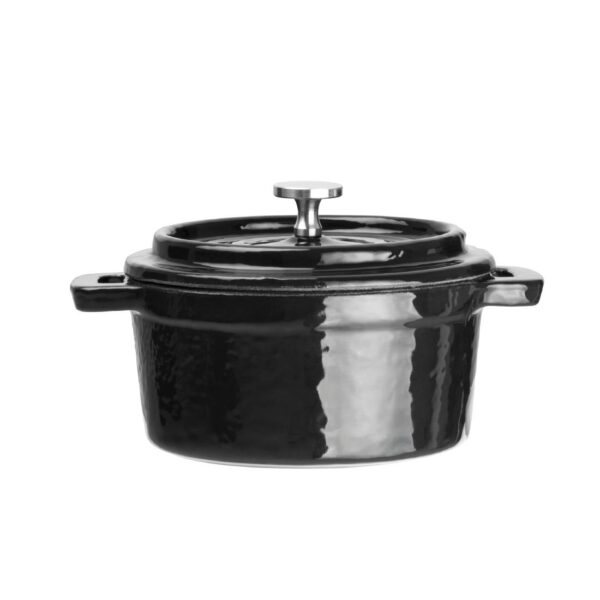 Vogue Cast Iron Mini Round Pot Black - 240ml - Image 5