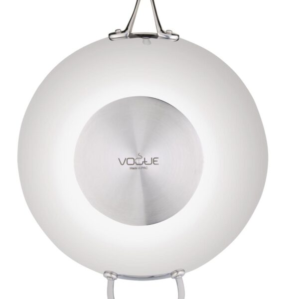 Vogue Tri-wall Wok Flat Bottom St/St - 300mm 12" - Image 5