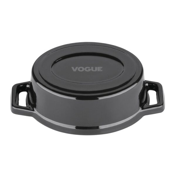 Vogue Cast Iron Mini Oval Pot Black - 315ml 10 1/2fl oz - Image 2