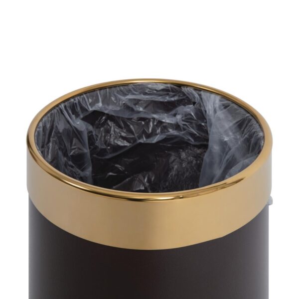 Bolero Brown Waste Paper Bin with Gold Rim - 10.2Ltr - Image 4