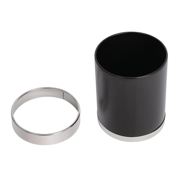 Bolero Black Waste Paper Bin with Silver Rim - 10.2Ltr - Image 4