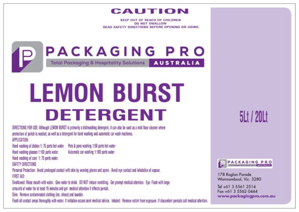 Lemon Burst Detergent 20 Litres