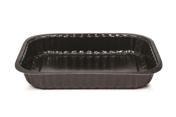 Dualpak Large Fluted Oblong (Black) 2,500 mls