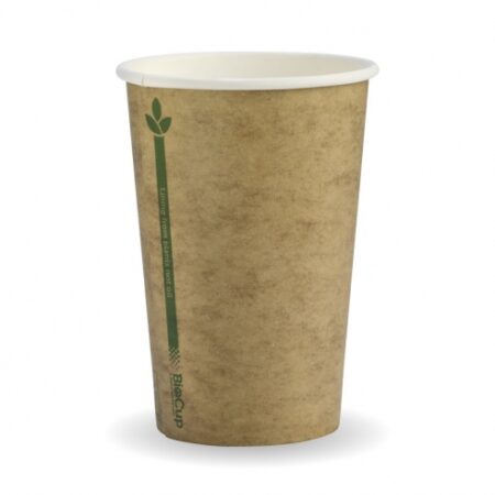 320ml / 10oz (80mm) Kraft Green Line Single Wall BioCup