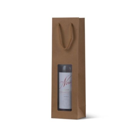 Brown Kraft Window Single Wine Bag