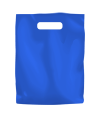 Coloured Low Density Plastic Fashion Bag - Blue Small