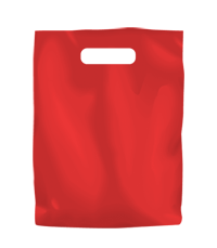 Coloured Low Density Plastic Fashion Bag - Red Small