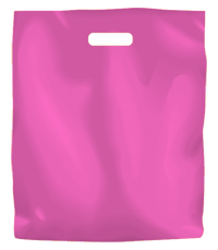 Coloured Low Density Plastic Fashion Bag - Hot Pink Large