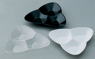 Triple Plastic Canape Dish - 30ml