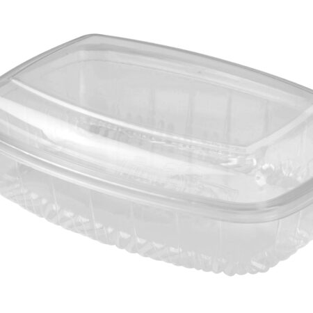 Plastic Container Rectangle - Hinged Lid 700ml