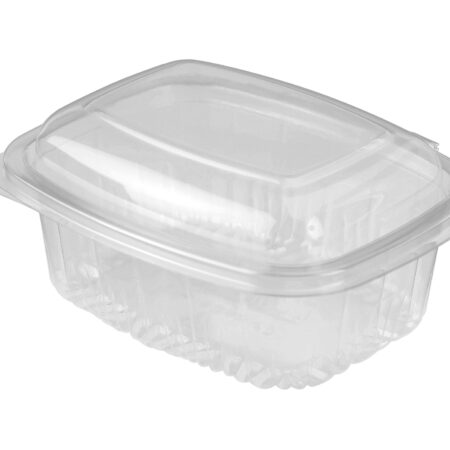 Plastic Container Rectangle - Hinged Lid 400ml