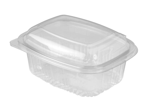Plastic Container Rectangle - Hinged Lid 400ml