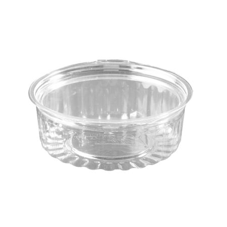 Plastic Container Round - Hinged Flat Lid 227ml