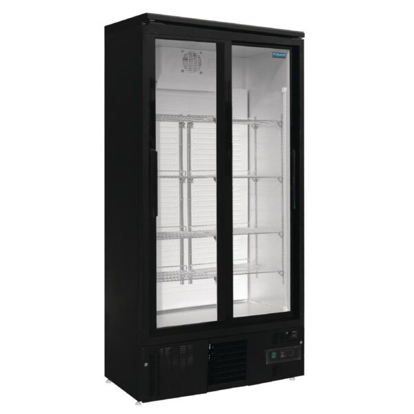 Polar Upright Back Bar Cooler Double Sliding Doors