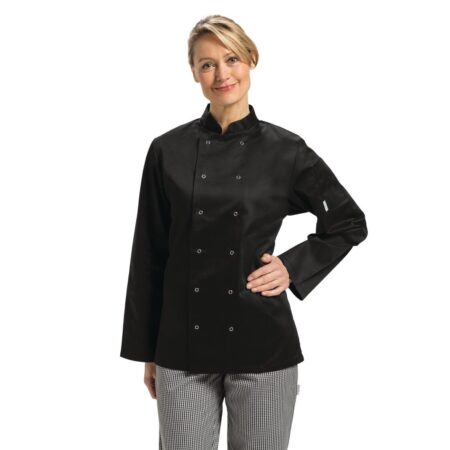Whites Vegas Chefs Jacket Long Sleeve Black L