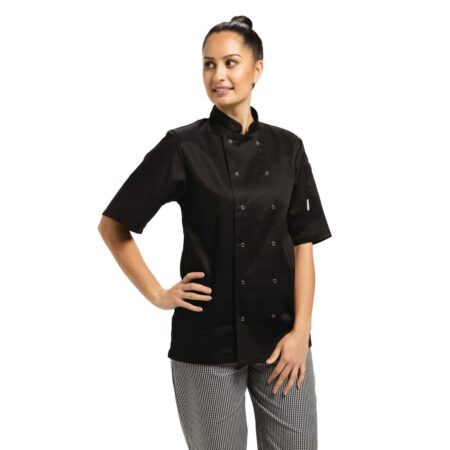 Whites Vegas Chefs Jacket Short Sleeve Black L