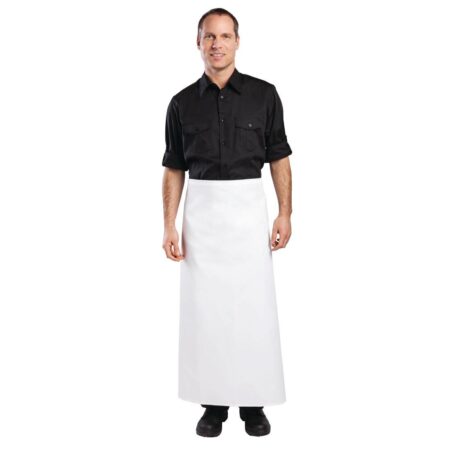 Whites Long Bistro Apron White