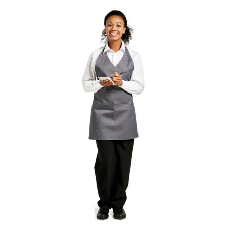 Whites V Neck Service Apron Charcoal