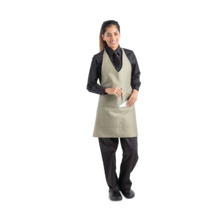 Whites V Neck Service Apron Olive