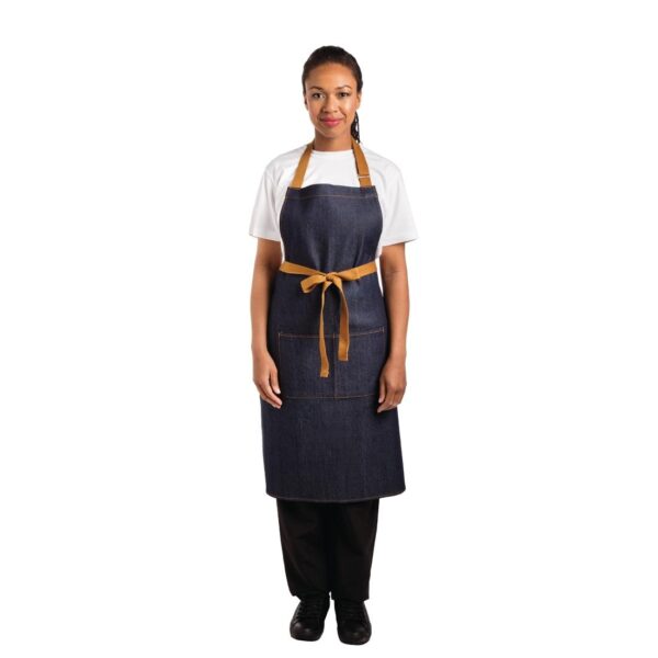 Whites Bib Apron Blue Denim - 700 x 1000mm