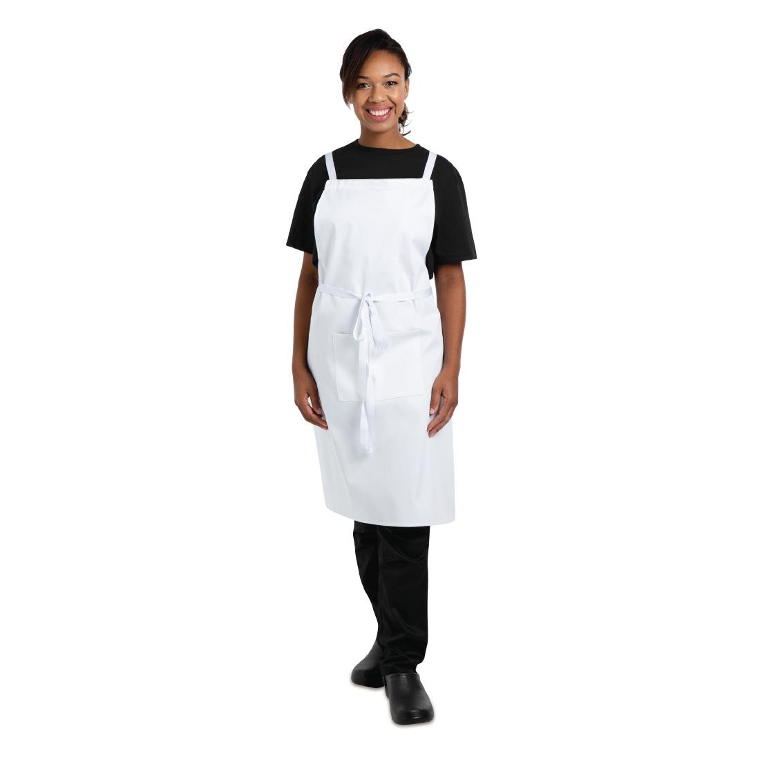 Whites Southside X-Cross Back Bib Apron White