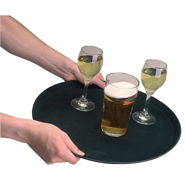 Kristallon Plastic Round Anti-Slip Bar Tray large