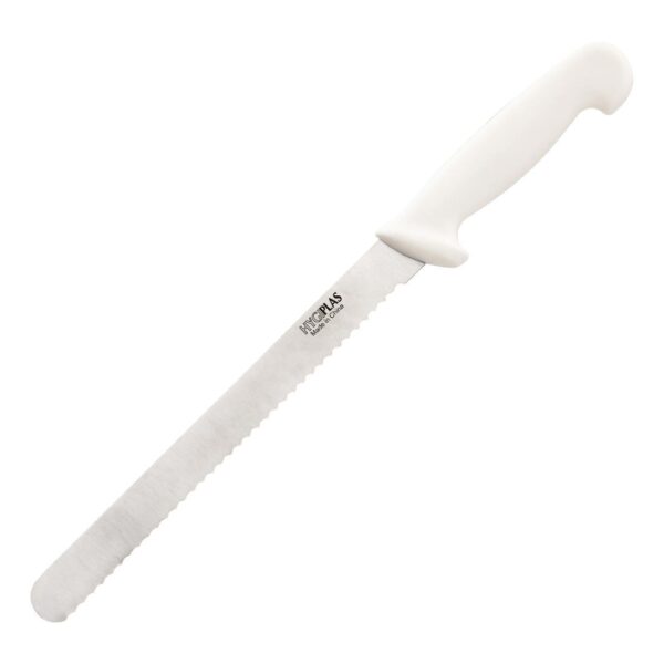 Hygiplas White Serrated Slicer 25cm